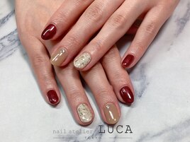 M-548 ボルドーシンプルネイル