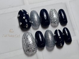 ネイビーシルバーニュアンス