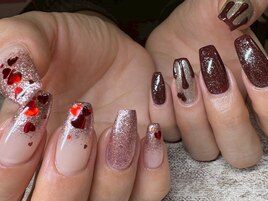 バレンタインネイル