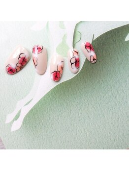 手描きのお花アート