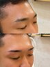 メンズ美眉スタイリング、WAX脱毛込￥4500