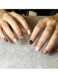 秋☆チェックネイル