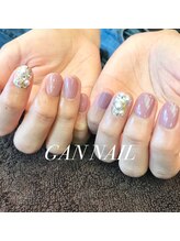 ギャンネイル(GAN NAIL)/シンプルビジューネイル
