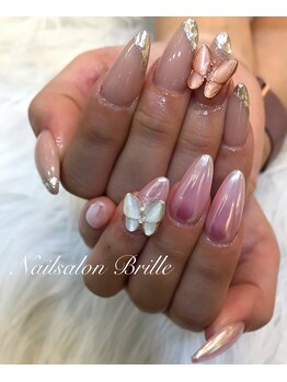 エスフィーネイルサロン ブリーユ(Esfy nailsalon Brille)/ガラスフレンチミラーネイル