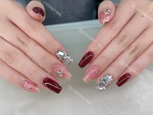 ココナッツネイル/バレンタインデーネイル