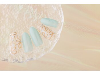 ヴァンネイル(VINGT NAIL nail&eye beauty)/大人なフラワーアートネイル