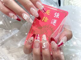 チェックフレンチネイル