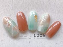 ネイルアトリエルカ(nail atelier LUCA)/W-623 大人上品春色大理石ネイル