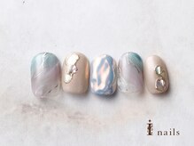 アイネイルズ 横浜EAST店(I-nails)/もやもやオーロラミラーネイル