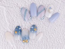 シェリーネイル(Cherie Nail)/マーブル＋貝殻ネイルデザイン♪