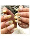 黄色の細フレンチnail♪