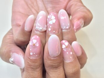 ラリュールネイル(L'Allure nail)/ほんのり桜チークネイル¥8200