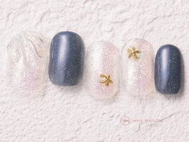 ネイビーキラキラ海貝殻¥8050