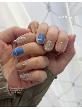 モナールアンド(MONNAL&)/秋チェックネイル*