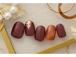 4600円　べっ甲ネイル　ボルドー