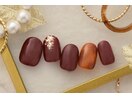 4600円　べっ甲ネイル　ボルドー