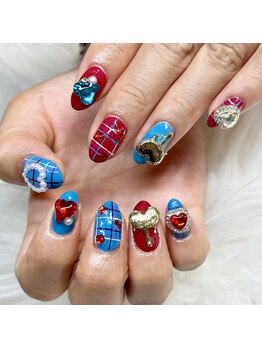 マイオティック ネイル(miotic nail)/チェックハートデザイン