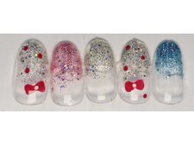 ティーエヌ 啓文社コア 福山西店/ラメラメリボンネイル