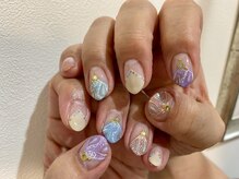 マイシティー ネイル(My City Nail)/くすみ　バンダナ柄　ネイル