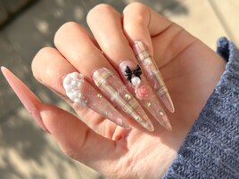 ★桜チェックネイル★