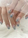 ブルーグラデ×星ホログラム