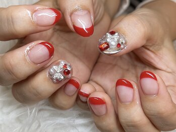 ワンハンドレッドプラス(100+)/赤フレンチ埋め尽くし