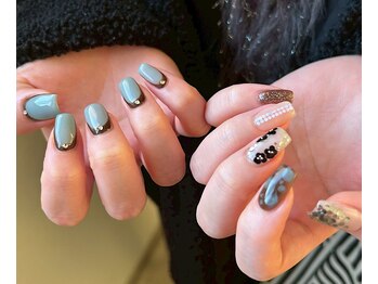 ブルー×ブラウンネイル☆