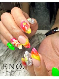 プルメリアぎゃるネイル