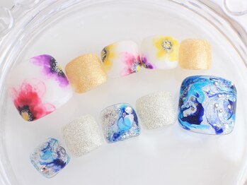 ネイルサロン あかねいろ/春夏 ニュアンス フット