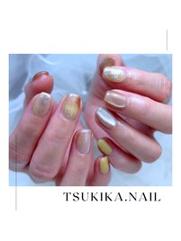 ほろ苦キャラメルと栗の秋ネイル