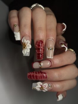 エクアネイルズ(Akuwa nails)の写真/シンプル~ゴージャスまで◎個性的なスカルプ・長さだしが得意【スカルプ150分やり放題¥15000~】新宿駅2分