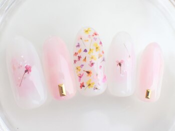 ネイルサロン あかねいろ/春夏 押し花 フラワー