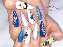 【ロングネイル】ストーンアート