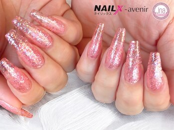 ネイリックス アヴェニール(NAILX avenir)/クリアなキラキラピンクラメ