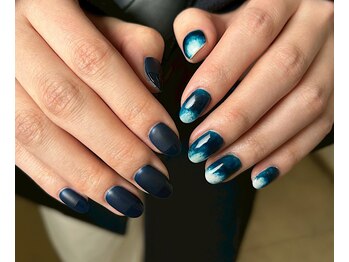 ネイビーマットネイル