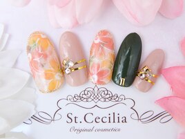 秋色フラワーネイル