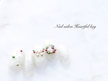 ネイルサロン ハートフルキー(Heartful key)/クリスマスネイル¥12000