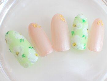 ネイルサロン あかねいろ/春夏 ニュアンス フラワー
