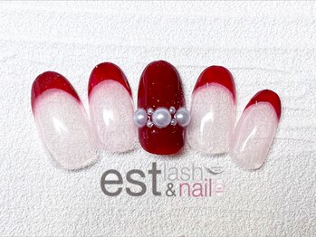 エストラッシュアンドネイル 銀座店(est lash&nail)/レッドフレンチネイル