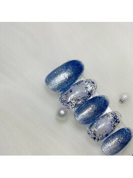 人気ブルーネイル♪