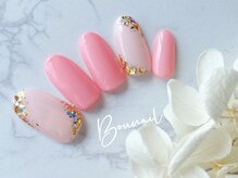 ボネール(nail ＆ eyelash Bounail)/ピンク　上品ネイル