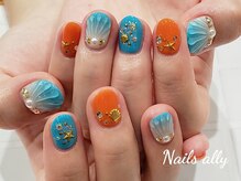ネイルズアリー 立川店(Nails ally)/マーメイドネイル×シェル×夏