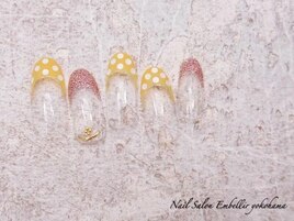 (1780)ドット柄フレンチネイル