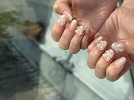 リボン　グラデ　オーロラ