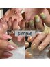 【ハンド】simple(オフィスネイル、simple &nbsp;art4.5本コース)9000→8500