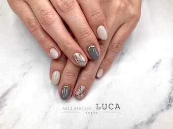 ネイルアトリエルカ(nail atelier LUCA)/W-422 大人上品大理石ネイル