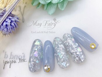 メイ フェアリー 銀座エクステ ネイルサロン(May Fairy)/シェル＆銀箔キラキラネイル