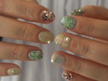 アース コアフュールボーテ 富山婦中店(EARTH coiffure beaute)/くすみミドリネイル