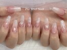 ホワイトグラデ×雪の結晶ネイル