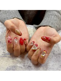 バレンタインネイル